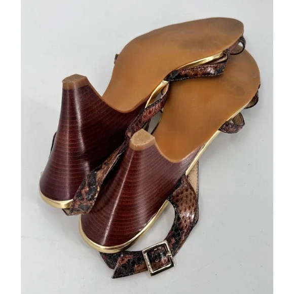 MICHAEL MICHAEL KORS Genuine Snake Skin Strappy Heels Women's Size 10M - Picture 3 of 5